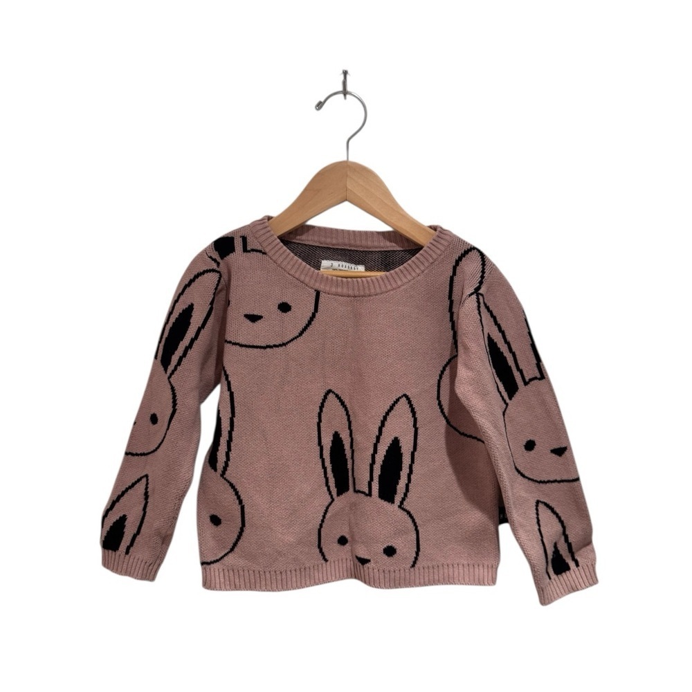 Huxbaby Pink Bunny Knit Sweater - size 3